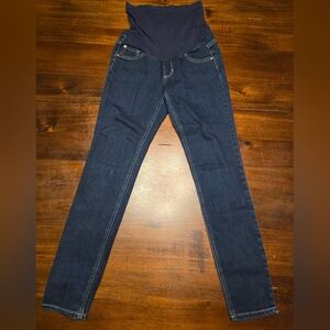 Indigo Blue Maternity Jeans Womens Small Blue Straight Denim Pants Stretch